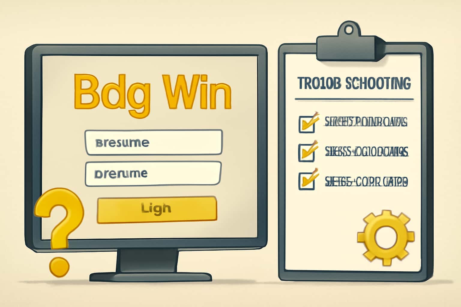 An informative representation of troubleshooting login issues for Bdg Win.