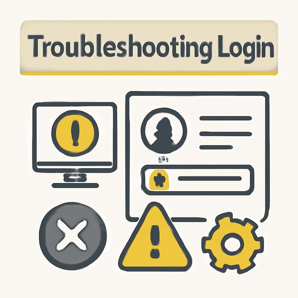 Illustration detailing troubleshooting steps for Bdg Win login.