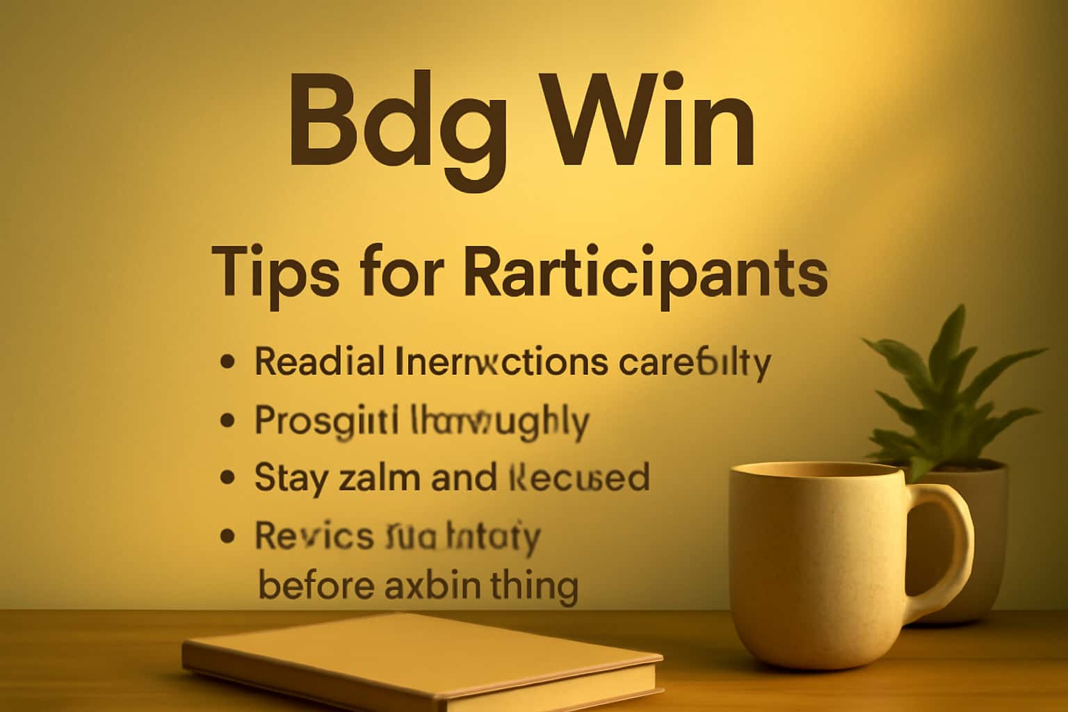 Informative scene depicting tips for Bdg Win participants.