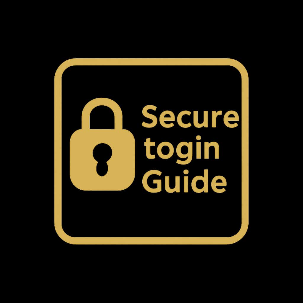 A badge representing the Secure Bdg Win Login Guide with clean design.