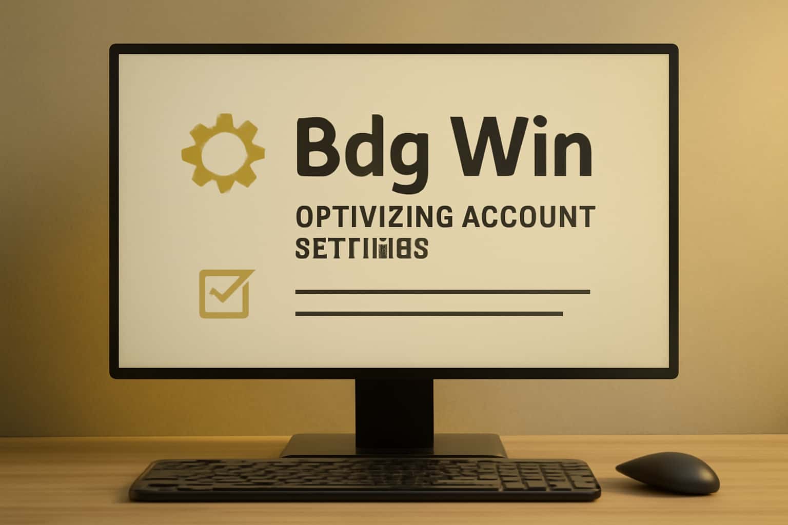 A professional visual representation of optimizing account settings for Bdg Win, featuring the text Bdg Win.