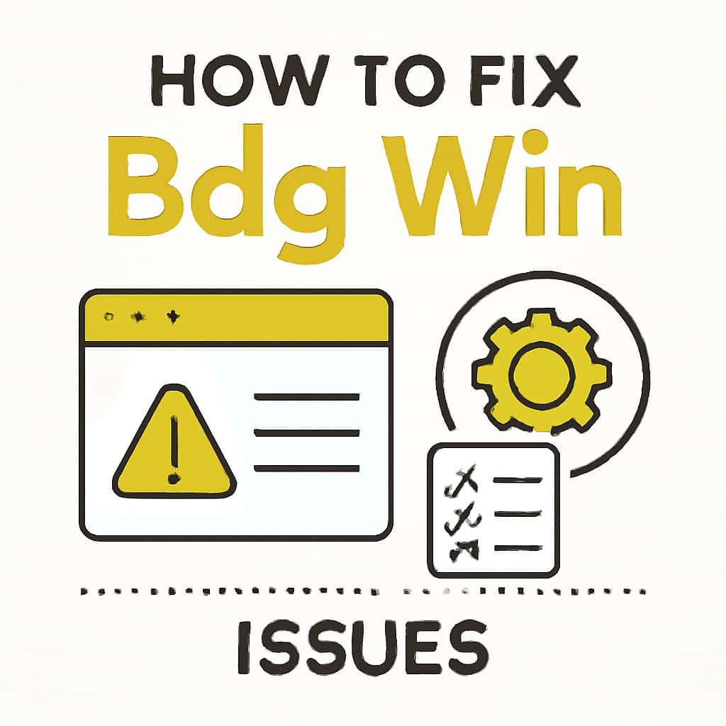 An educational diagram illustrating common Bdg Win troubleshooting steps.
