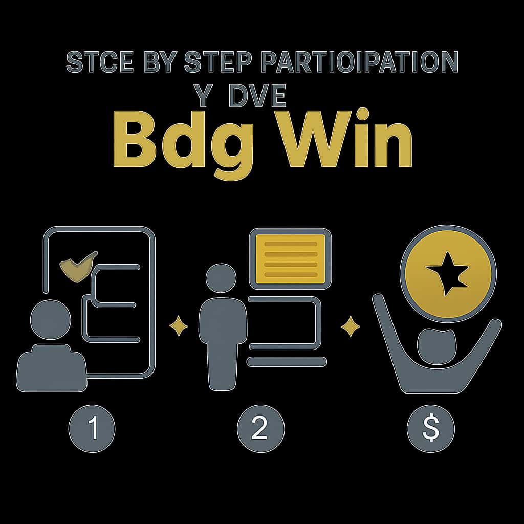 An educational diagram illustrating the steps for participation in Bdg Win, displaying the text 'Bdg Win'.