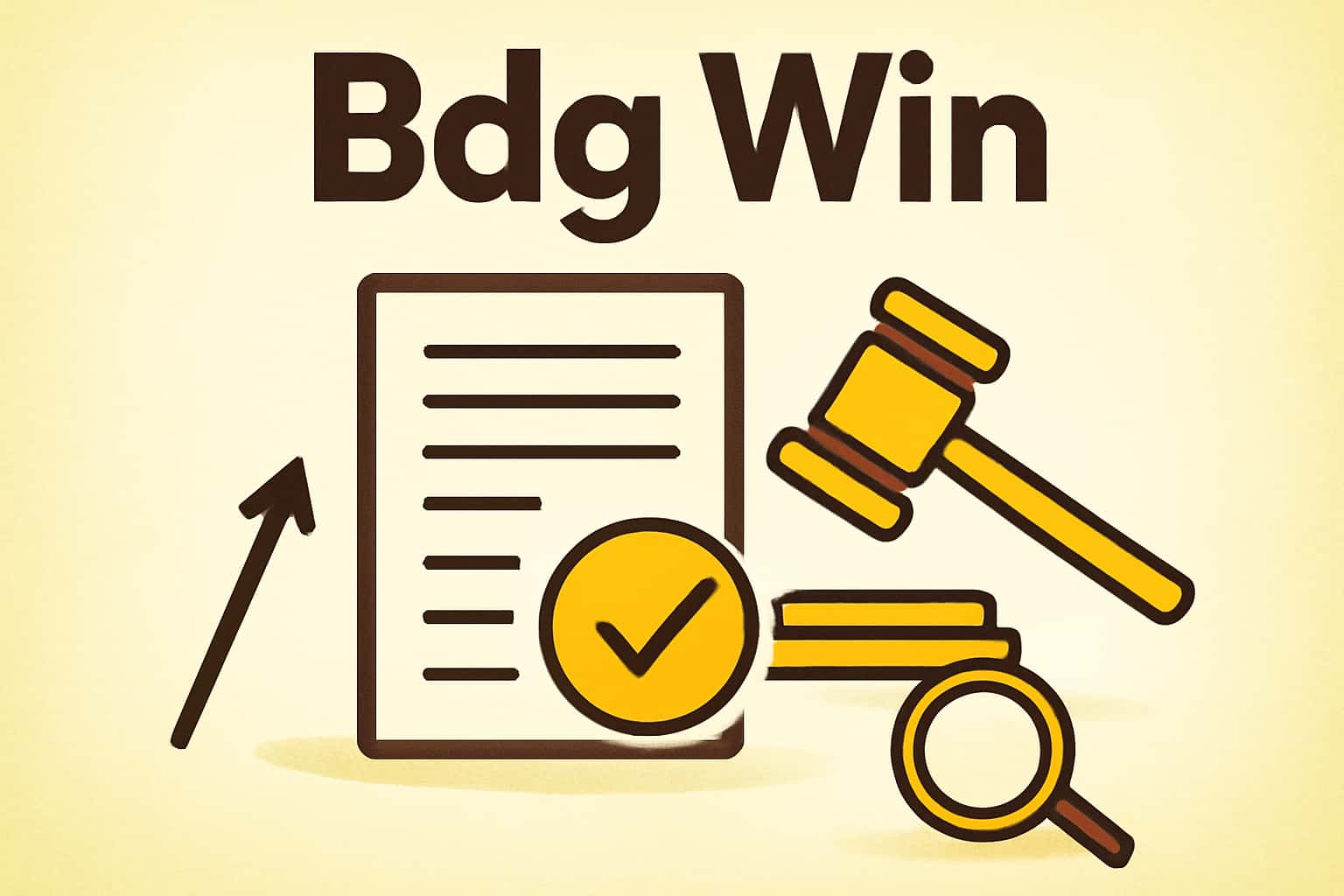A professional graphic illustrating the Bdg Win rules.